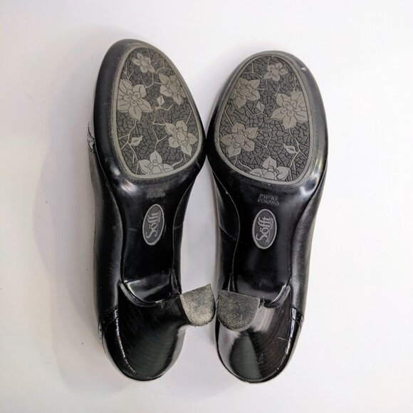 Sofft Heels Womens 7.5 Black Patent Leather Oxford Brogue Professional Pumps - Picture 7 of 7